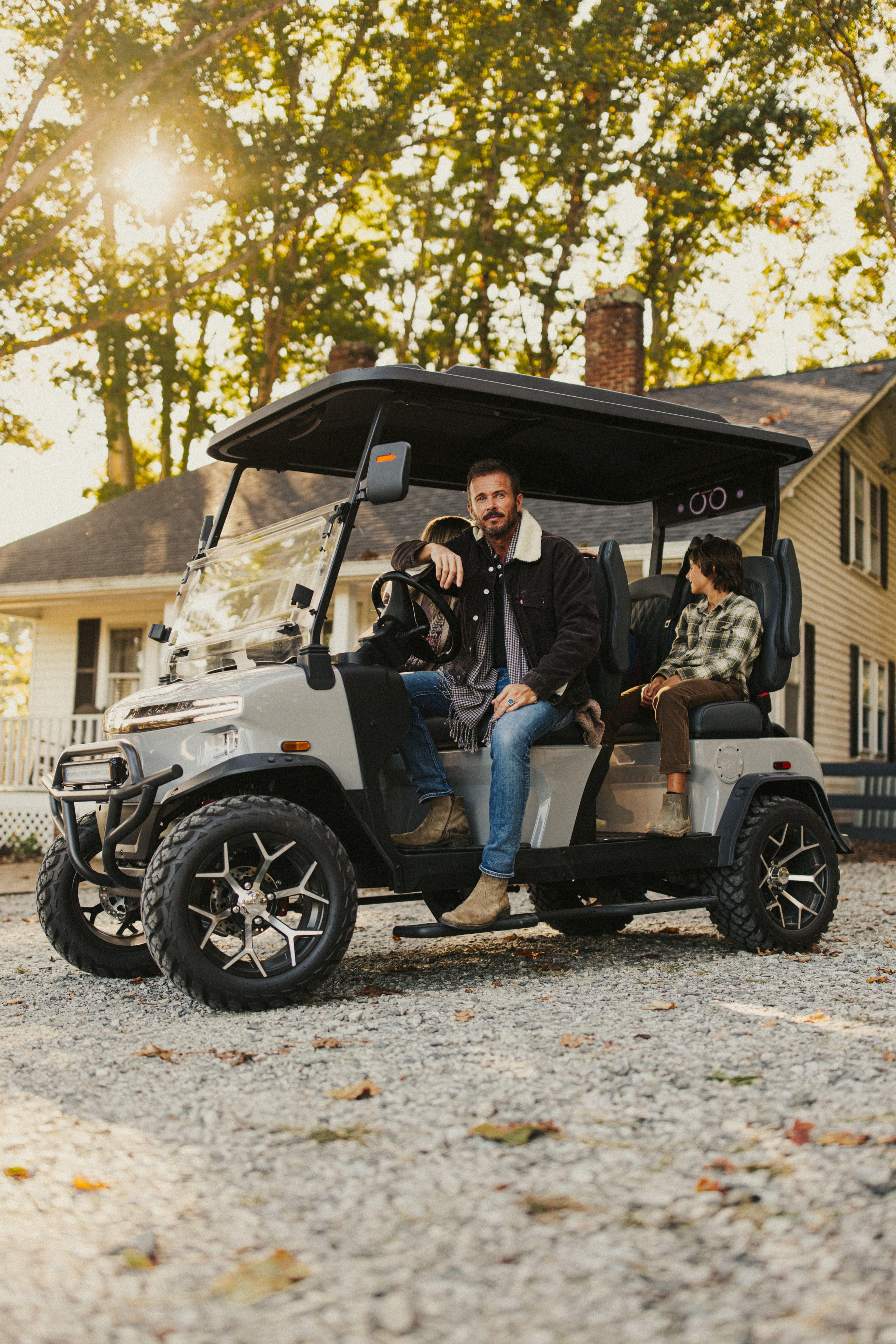 Golf cart on a farm property